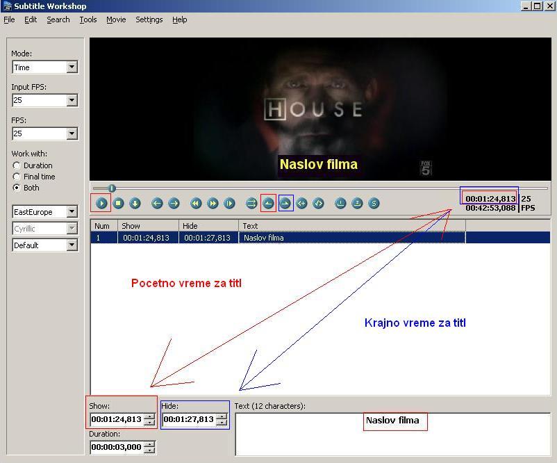 subtitle workshop how to enter show and hide times