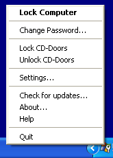 Lock My PC - trayicon menu